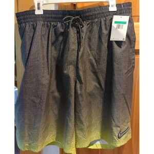 NWT Nike Men 9" Black Grey Green Swoosh Ombre SwimTrunks (NESSC478-312) Size XL